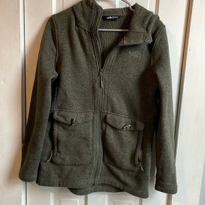 North Face Fleece Hooded Zip up Jacket